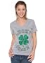 Lucky Charm Heather Gray Glitter Shamrock Tee St Patrick's Day T-shirt
