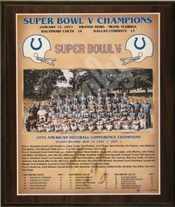 Buy Baltimore Colts 1970 Super Bowl Champions Healy Plaque by Healy