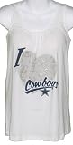 Womens Dallas Cowboys White I Love This Team Shift Tank Top - 2XL