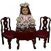 Mahagony Stained Drop Leaf Table with 2 Queen Ann Chairs - Scaled to Fit American Girl Dolls!