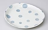 大水玉楕円大皿 【美濃焼 和風パスタ皿】
