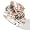 14K White / Rose Gold Peach Morganite & Brown / White Diamond Ring