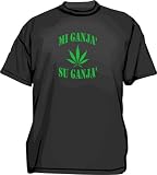 Mi Ganja, Su Ganja Marijuana Leaf Logo Men's tee Shirt in 12 colors Small thru 6XL