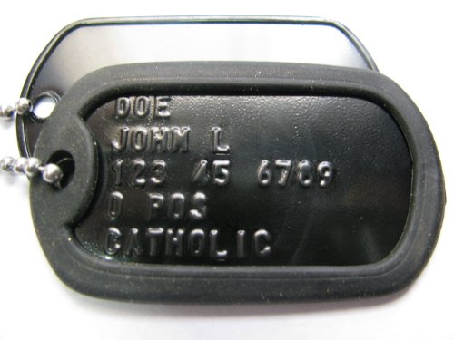 Black military dog tags