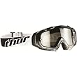 Thor MX Hero Painted Adult Off-Road Motorcycle Goggles w/ Free B&F Heart Sticker Bundle - Black/Trans