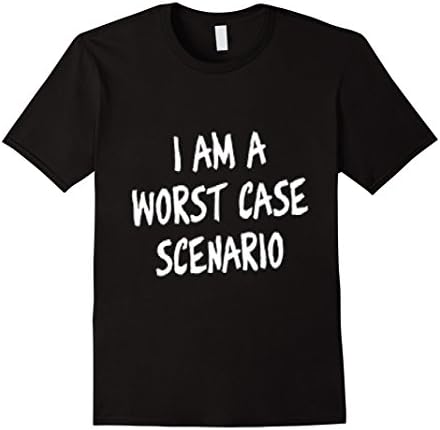 Men's IAM WORST CASE SCENARIO FUUNY TSHIRT Medium Black