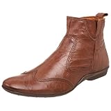 Maruti Men's Adriano Leather One Piece Signature Sole Dress Boot,Brandy,11 M