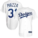 Mike Piazza Los Angeles Dodgers Majestic White Vintage Replica Jersey