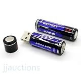 2 x USB Rechargeable AA Battery 'Power King' (Blue)