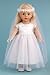 Little Angel - White satin and tule first communion/ wedding dress with long gloves, veil and white shoes. Fits 18 inch American Girl dolls.