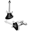 Inox Jewelry 316L Stainless Steel Black Plated Guitar Cufflinks