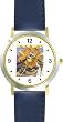 Sing a Song of Sixpence - Blackbirds & King - from Mother Goose by Artist: Sylvia Long - WATCHBUDDY&reg; DELUXE TWO-TONE THEME WATCH - Arabic Numbers - Blue Leather Strap-Size-Large ( Men's Size or Jumbo Women's Size )