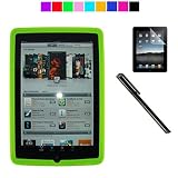 Apple iPad Silicone Skin Case with Black Stylus and Screen Protector for iPad (Green)