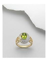 Peridot Ring In 92.5 Sterling Silver