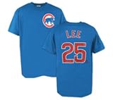 Derek Lee T-Shirt - Chicago Cubs #25 Derek Lee Name and Number S/S Blue Tee
