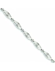 Genuine 14K White Gold White Gold Diamond Fancy Bracelet 9 Grams Of Gold 100% Satisfaction Guaranteed.