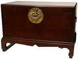 High End Heirloom Quality Japanese Bedroom - 30" Lucky Red Chest Trunk w/ Fish Padlock