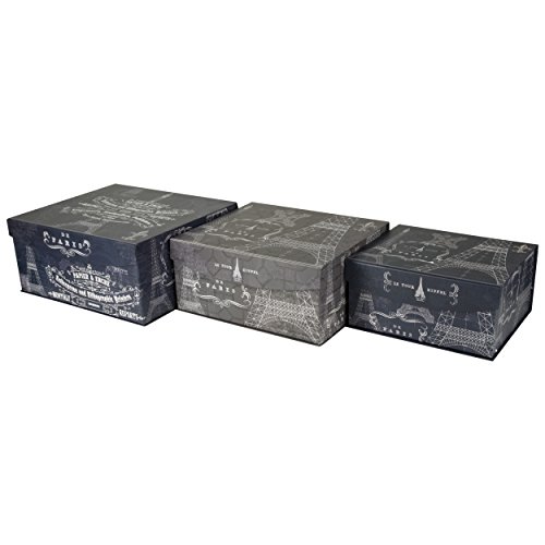 Decorative Nested Flip Top Storage Boxes Nested (Set of 3) (UP4) Home