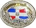 Mens OVAL DOMINICAN FLAG Punk Rock Metal Belt Buckle