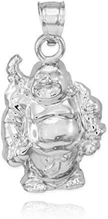 10k White Gold Lucky Charm Laughing Buddha Bracelet Charm