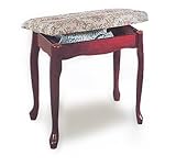 Cushioned Vanity Storage Bench with Queen Anne Legs