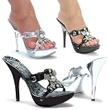 Ellie Shoes Women's 503 WENDY, 5 Inch Stiletto Heel Mule w/Rinestone Design, Available in 2 Colors