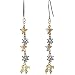 Sweet Kiss Butterfly & Daisy 18k Yellow, White & Rose Gold Dangle Earrings - Dahlia Classic Collection