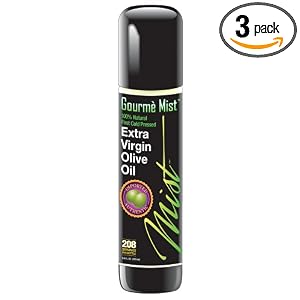 Gourme' Mist Extra Virgin Olive Oil Mister, Travel Size, 3.5 Ounce Bottles (Pack of 3) by Gourme' Mist