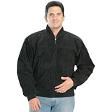 Classic Men's Black Suede Jacket - Color : black - Size : Large