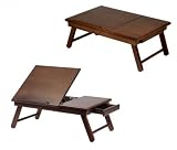 Winsome Wood Alden Lap Desk, Flip Top with Drawer, Foldable Legs