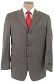 Joseph Abboud Mens Single Breasted 3 Button Gray Pinstripe Wool Suit - Size 44S