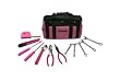 Pink Womans tool set 12-piece Tool Kit with hand bag