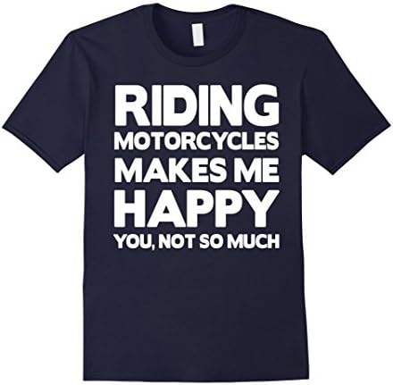 Men's Riding Motorcycles Makes Me Happy. Motorcycle Shirt Large Navy