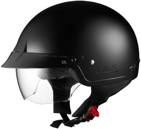 Sniper M14 Half Helmet with Retractable Shield (Matte Black, X-Small)