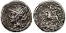 Roman Republic, C. Coelius Caldus, 104 B.C., Ancient Counterfeit; Fouree silver plated Denarius