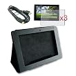 Premium Black Leather Case + 3 packs of Clear Crystal Screen Guard + HDMI Mini Cable 6 feet for ASUS Eee Pad Transformer TF101-A1 10.1-Inch Tablet