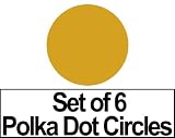 Set of 6 6 Metallic Gold Circles Polka Dots Vinyl Wall Graphic Decals Stickers Set of 6 - 6