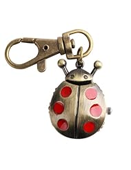 Yesurprise Antique Vintage Fashion Bronze Stone Ladybird Pocket Chian Watch Red