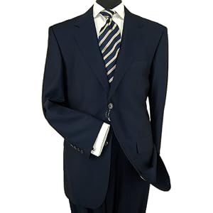 Presidential Suit Signature Collection Mens Suit Italian Super 140s Two Button Jacket Flat Front...