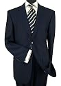 Presidential Suit Signature Collection Mens Suit Italian Merino Wool 140s Two Button Jacket Flat Front Pants Business Suit Navy