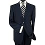 Presidential Suit Signature Collection Mens Suit Italian Merino Wool 140s Two Button Jacket Flat Front Pants Business Suit Navy