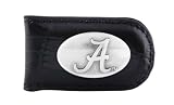 NCAA Alabama Crimson Tide Black Crocodile Leather Magnet Concho Money Clip, One Size