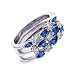 Three stackable tanzanite sterling silver rings