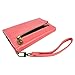 Smart Phone Wristlet, caseen® Bella Wallet Clutch Purse Case (Coral) for Apple iPhone 6S 6 5S 5C 5 4S 4, Samsung Galaxy S5 S4 S3, Google Nexus 5X 5, LG G2, HTC One M7, Sony Xperia Z Z3 Compact / Z3v, Moto X G E, Droid MAXX Razr Mini [Up to 5.75 x 3.1 Inch Smartphone] - Regular Size
