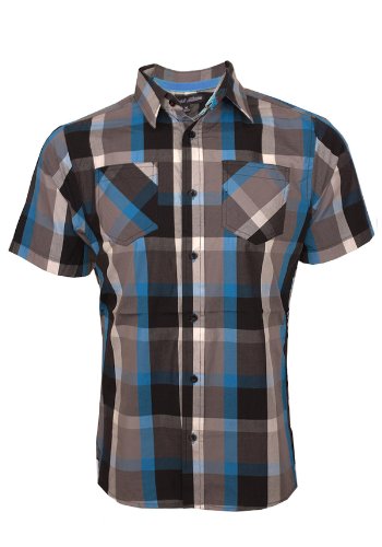 G Zap Men's Short Sleeve Plaid Pocket Button Down Shirt