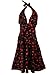 Vintage Retro Cherry Rockabilly Bombshell Halter Pinup Swing Women's Dress