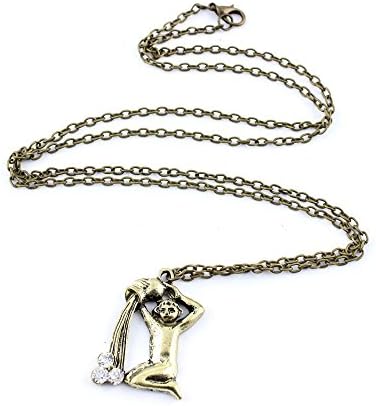 1 x Necklace Pendent Fashion Jewelry Long Chain Collier Sweater Charms IRW06 Aquarius Zodiac