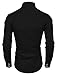 TAM WARE Mens Fashion Casual Inner Plaid Long Sleeve Button Down Shirt TWNMS310A-310B-BLACK-M