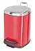 Health & Personal Care : Red Kitchen Trash Can Waste Bin Square Step Can