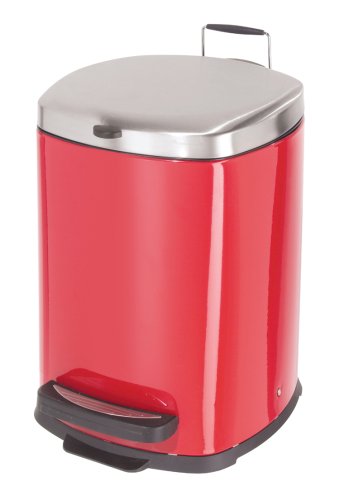 Childrens Toyshop  Health & Personal Care : Red Kitchen Trash Can Waste Bin Square Step Can